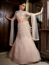 Cutdana Sequins Floral Sheer Ghagra Set